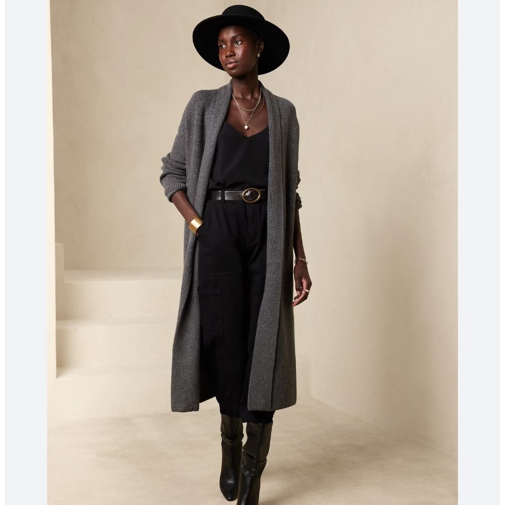 Extra Long Ribbed Duster Banana Republic Factory